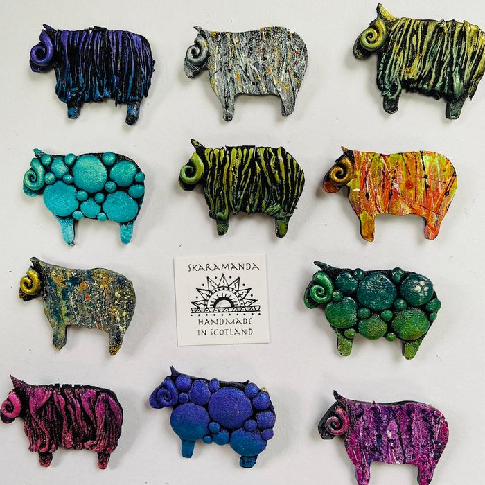 Highland Cows and Sheep - Brooches